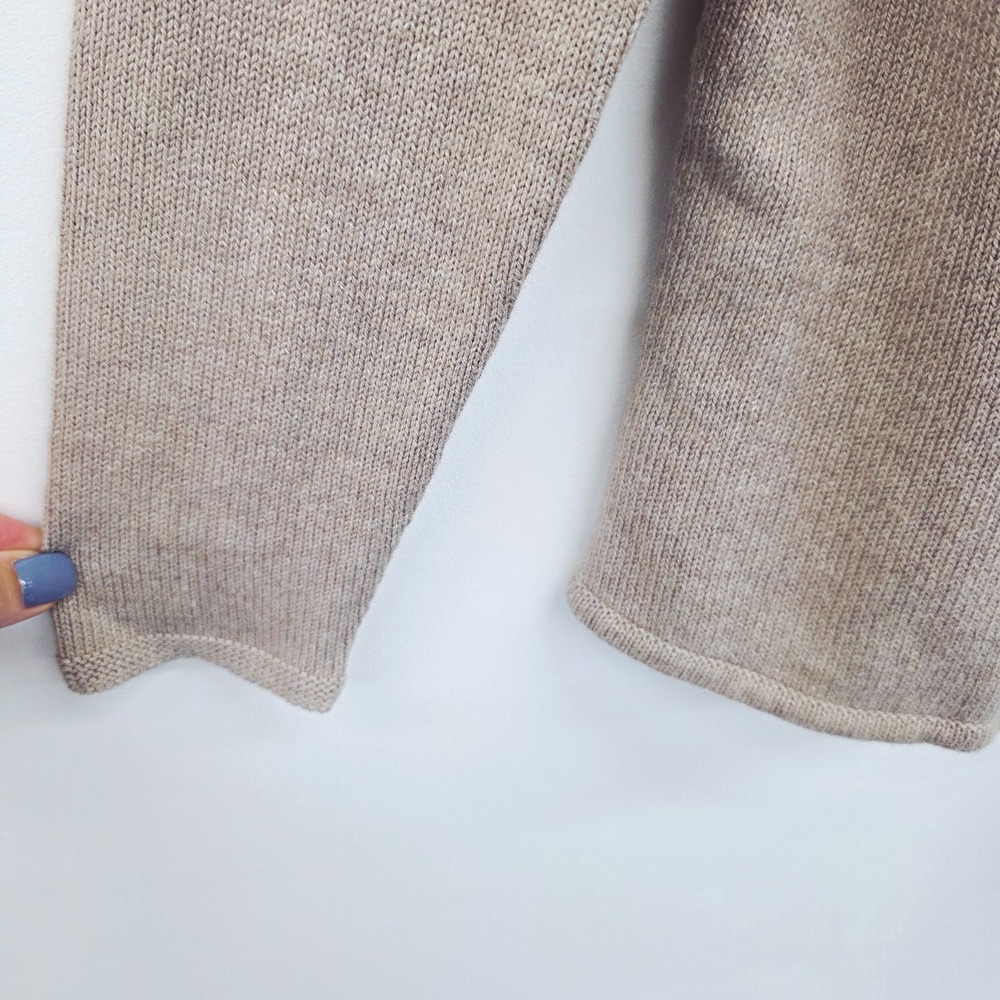 Pure Jill‎ Womens XS Petite Tan Cotton Wool Knit Sweater Long Sleeve Tie Hem Top - Picture 7 of 14